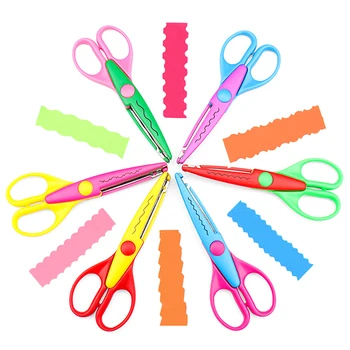 Set di 6 Forbici con Motivo Ondulato, Taglierina per Carta, Strumenti Fai-da-Te, Forbici Kawaii per Cartoline e Foto, Regali per Bambini, Forniture per Ufficio