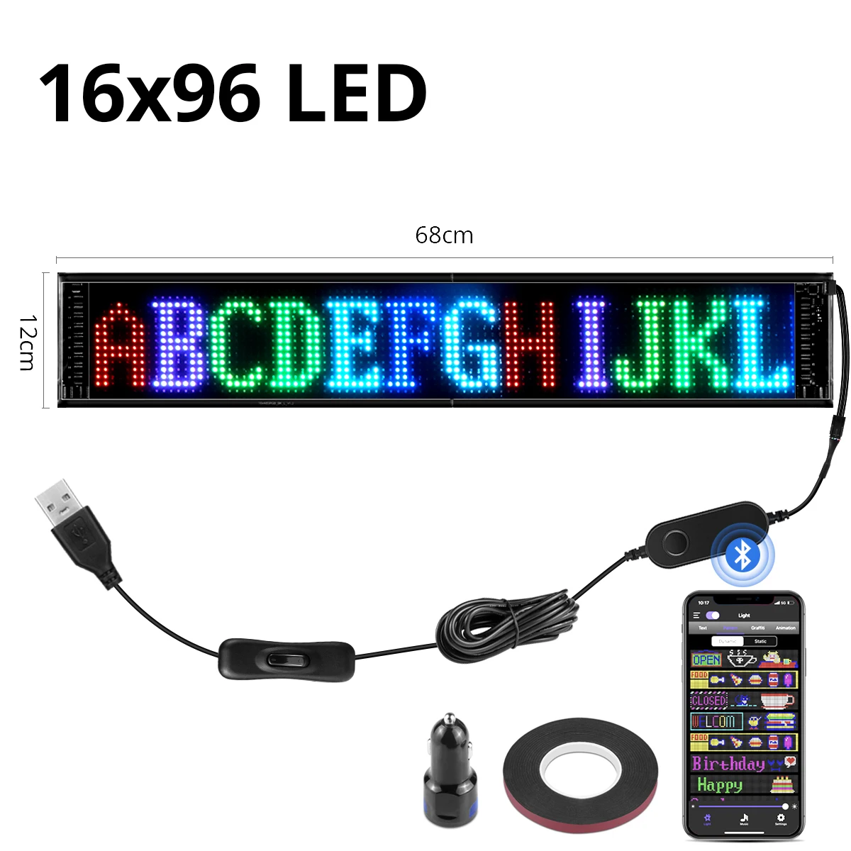 Bluetooth Scrolling Advertising LED Sign USB 5V App Control Logo Neon Light  Custom Text Pattern Animation Programmable Display - AliExpress