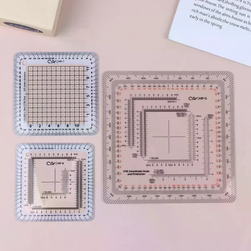 실용적인 군사 지형 지도 규모표 MGRS USNG 해상 및 육상 항해 모험용 좌표 규모표