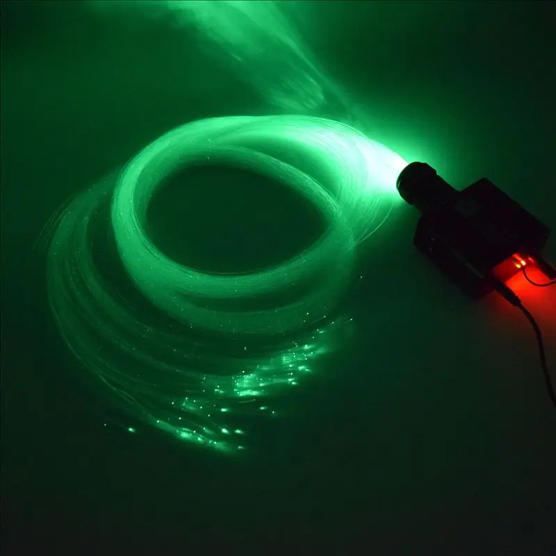 220V 16W RGB LED Fiber Optic Light Kit with Sparkle Flash Point PMMA Fiber Optic Cable for Decorate Lighting
