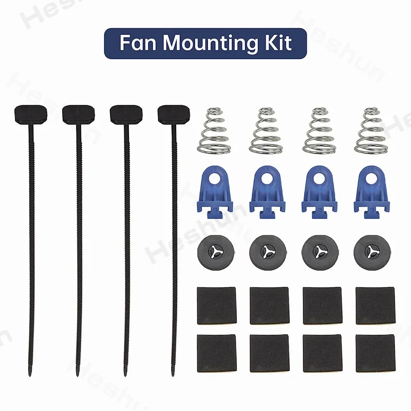 12" Inch Universal Slim Condenser Fan Push Pull Electric Radiator Cooling Fans 12V 80W Mount Kit 2000 RPM Blue High Performance
