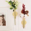 4Pcs Wall-Mounted Flower Tube Wall Metal Vase Decoration Stand Dry Vase Stand for Displaying Flower Decoration,Gold 3