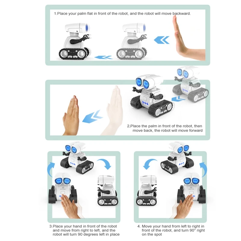 RC Robot Toys With Walkie Talkie Function,Gesture Sensing, Programming Motion,Dance And Shining LED Eyes Gift For Kids 3