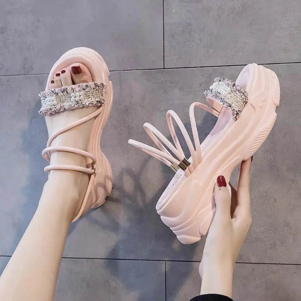 Hot High Heeled Sandals Female Summer Women Thick Bottom Shoes Wedge with Open Toe Platform Summer Women's Sandals