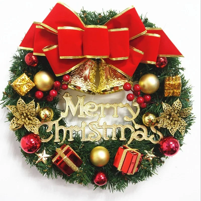 2024 New Year Christmas Wreaths Door Hanging 30cm Large Christmas Wreath For Door Window Artificial Hanging Home Party Decor
