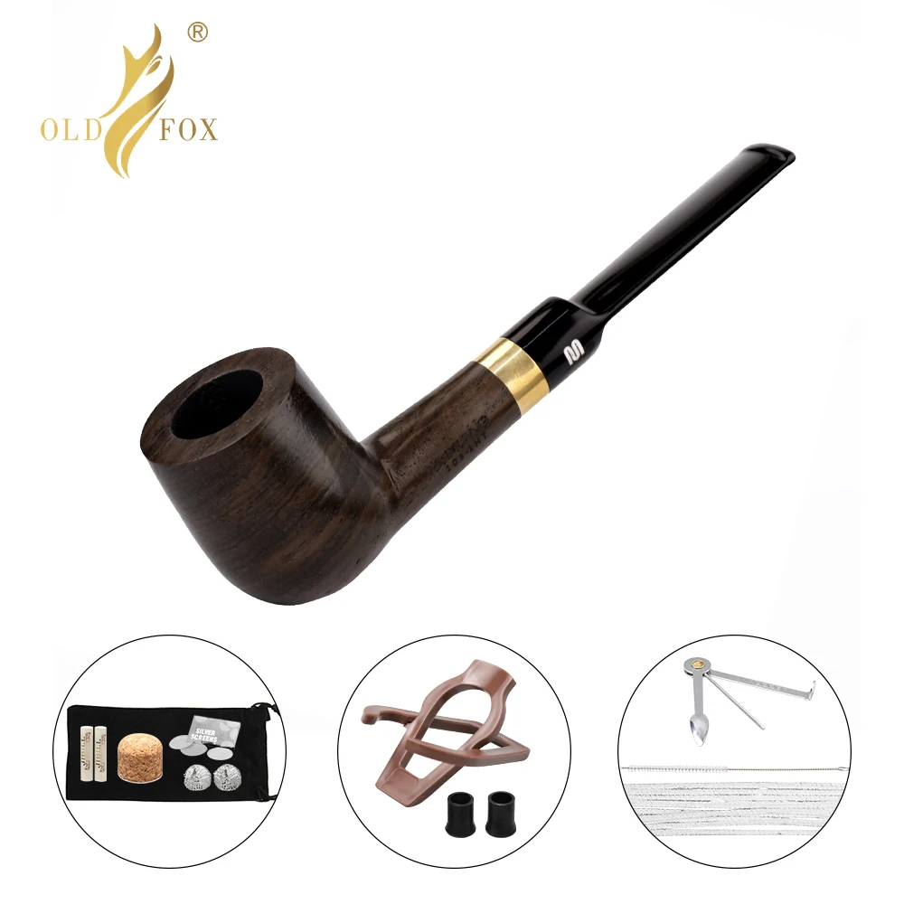 Tobacco Pipe Set Accessories 9MM Filter Solid Wood for Billiard with 10 Tools Kits