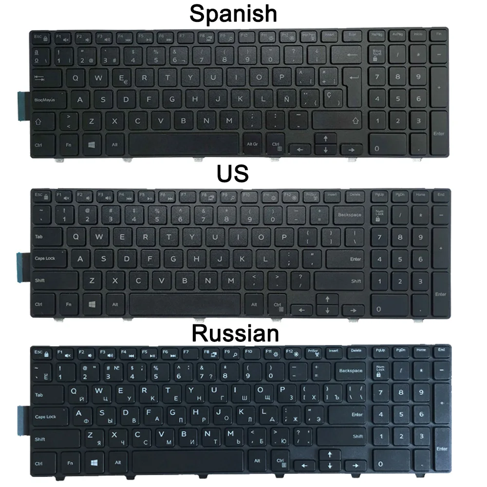 

New Latin/Spanish/US/Russian Keyboard For Dell Inspiron 15 3541 3542 3543 5542 3550 5545 5547 3551 3552 3559 3565 3567 5566 5748