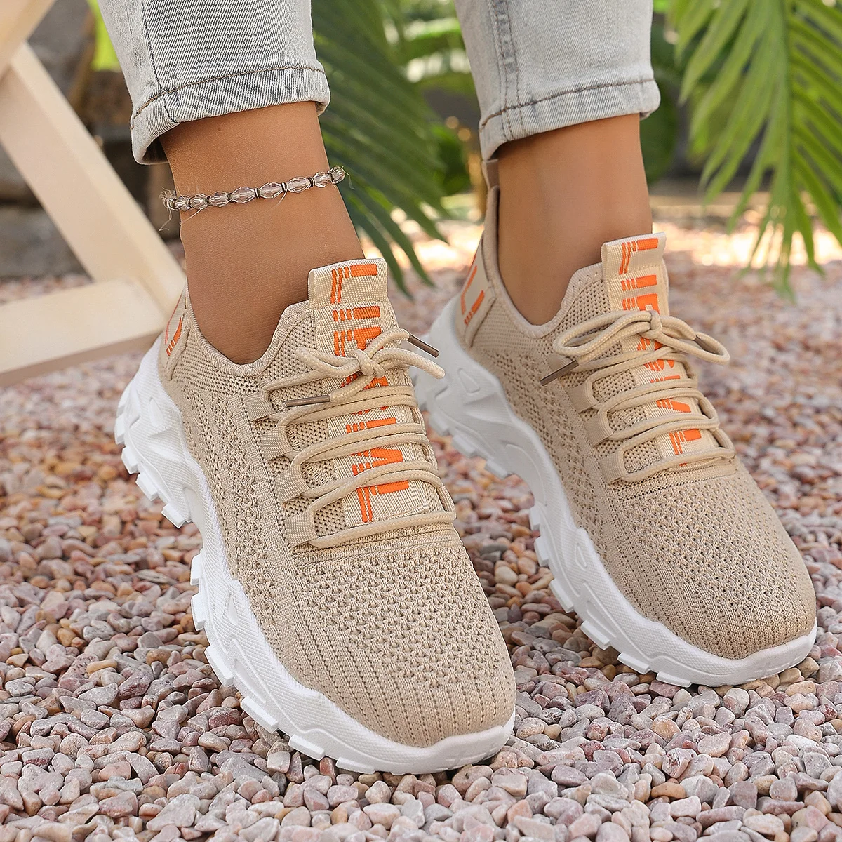 Atmungsaktive Slip-On-Schuhe für Damen im Frühling und Sommer, leichte Freizeit-Sneaker mit weicher Sohle – Detail 9