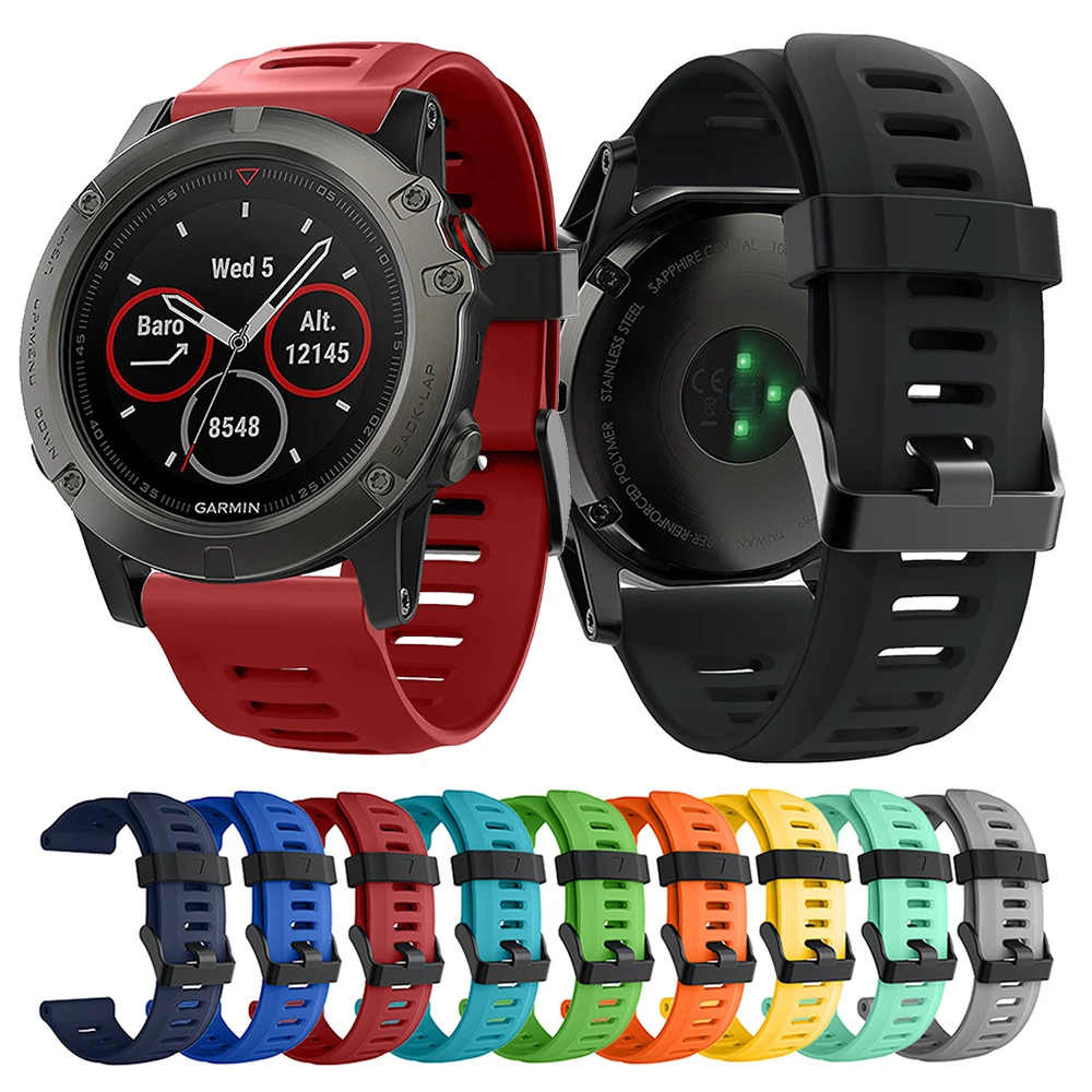 Cinturino In Silicone Da 26Mm Per Garmin Fenix 5X Plus 6X Pro Cinturino Di Ricambio Per Cinturino Sportivo All'Aperto Per Garmin Fenix 3/3 Hr
