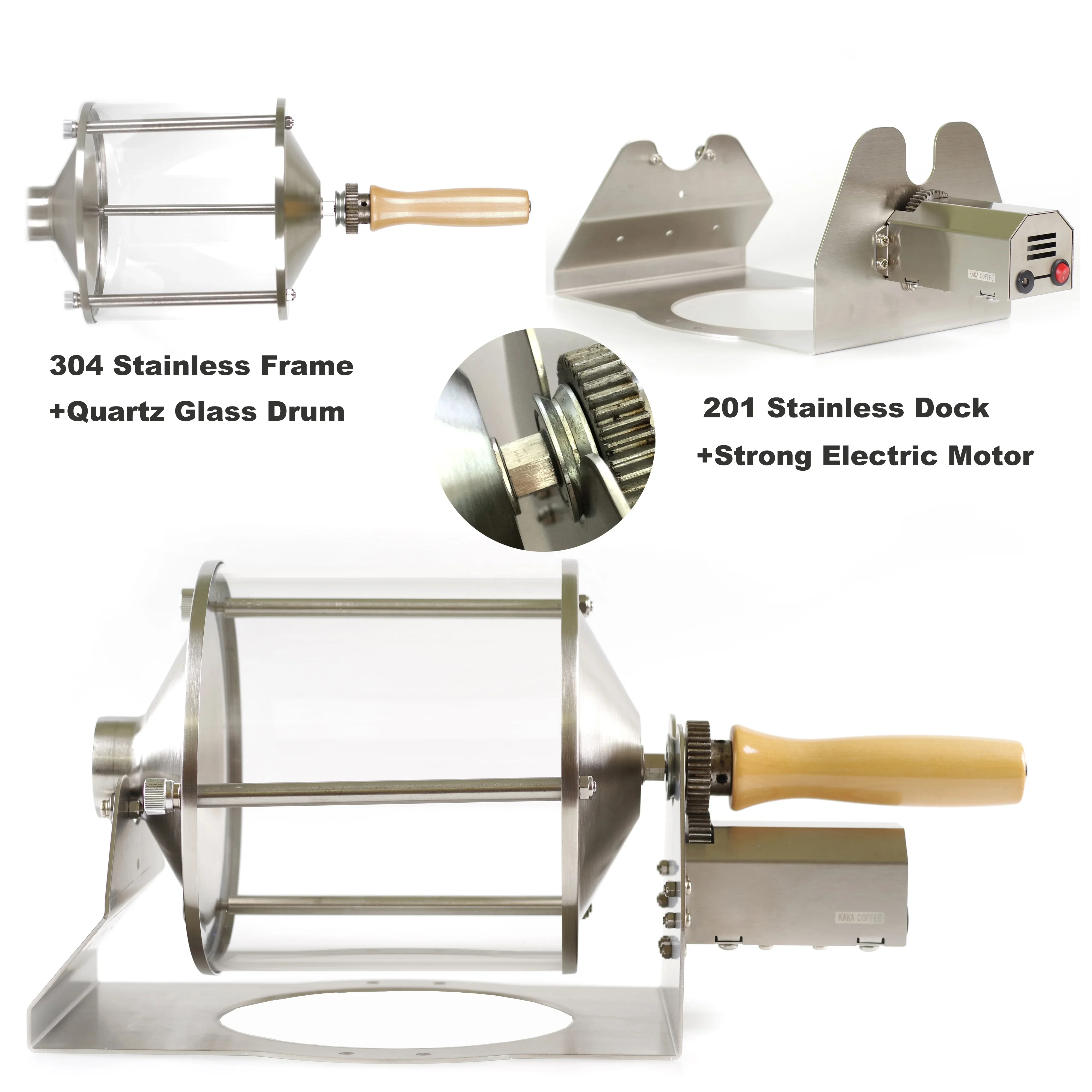 Coffee Bean Roaster 400g Gas Coffee Roasting Machine Using in Home Kitchen or Cafe