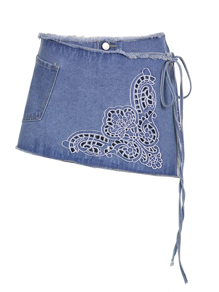 

2023 Women's Shorts Skirt Harajuku Y2k Denim Skirt Summer Korean Style Vintage Denim Sexy Girls 90s Blue A-Line Mini Jean Skirt