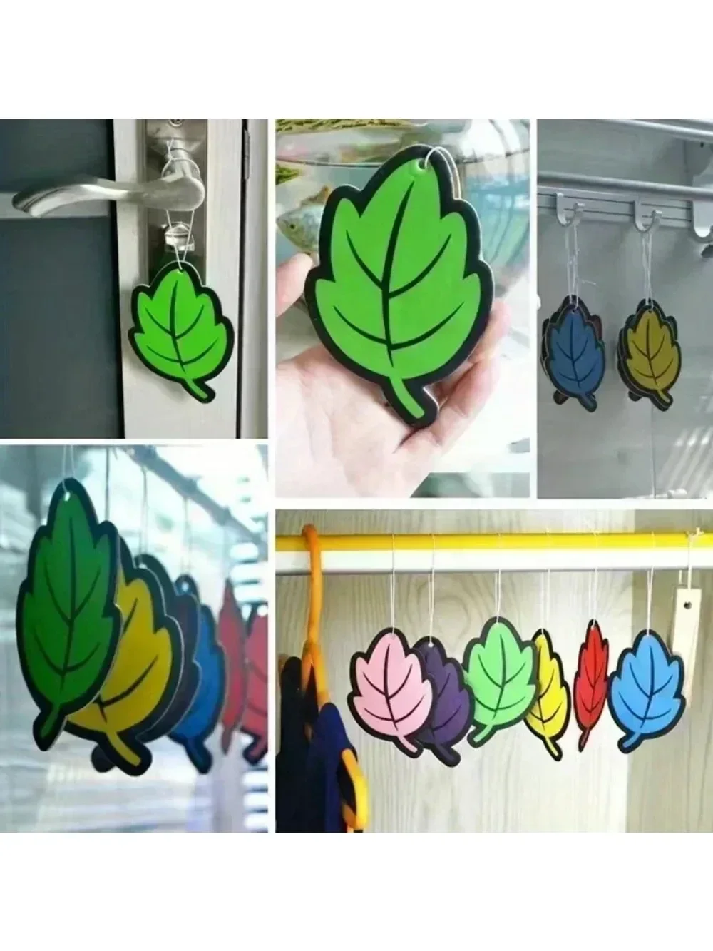 Car air freshener Natural Scented Tea Paper Auto Hanging Vanilla Perfume Fragrance Leaf Shape 6-60pcs