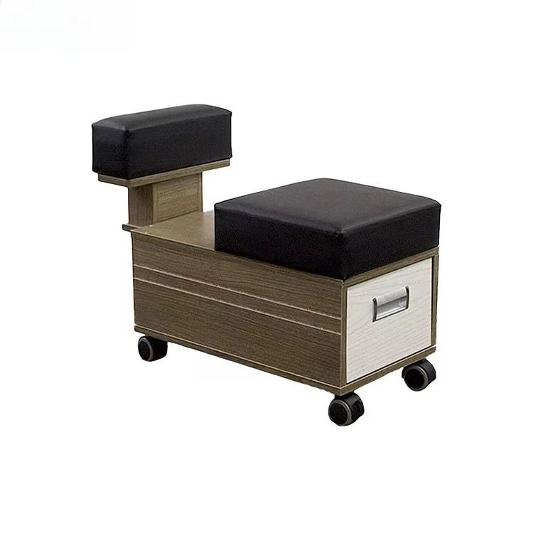 Carrello per Pedicure con Poggiapiedi, Cassetto Portaoggetti e Armadietto per Salone di Bellezza - immagine 4