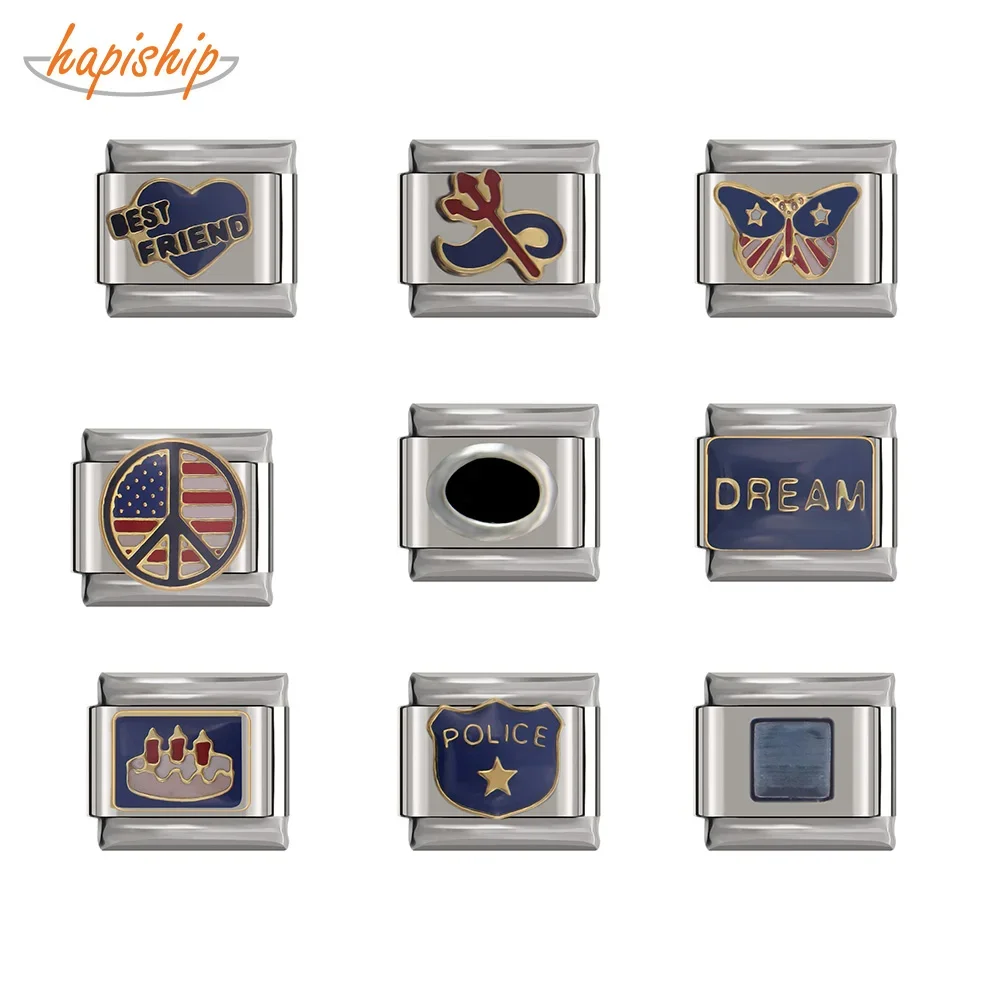 Hapiship New Original Daisy Fashion Dream Beast Friend Charm Italiano Fit 9Mm Bracciale Gioielli In Acciaio Inossidabile Making Djtop054