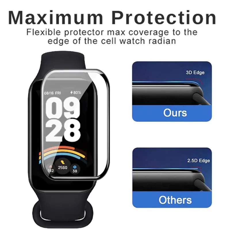 Premium Full Screen Protector with Soft Edge and 3D Curved Design - Anti-Scratch HD Film, Black