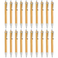 5/10/20pcs Bamboo Wooden Retractable Ballpoint Pen Black Ink 1 mm Pens Refills Products for Gifts Writing Office School Supplies 5