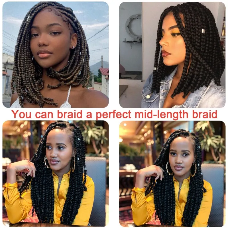 100% Brazilian Wool Hair Extensions for Braids Acrylic Yarn for African Braids/Spring Twist/Faux Locs/Wraps with Crochet Hook 4