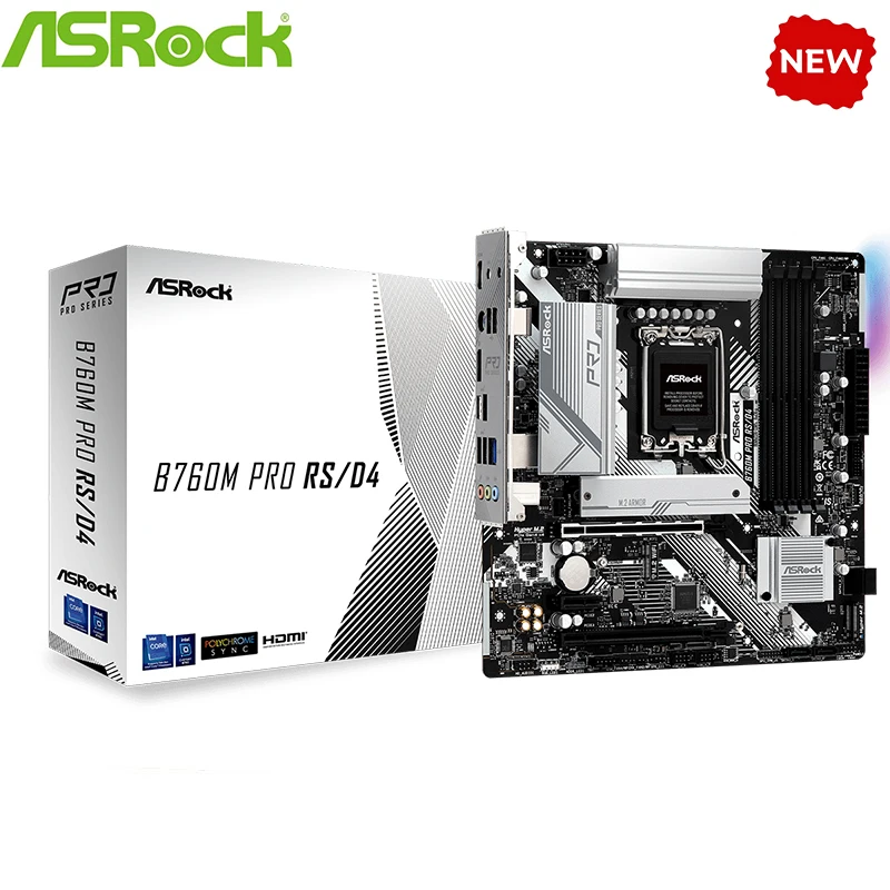 Nuovo B760 Per Scheda Madre Asrock B760M Pro Rs/D4 Lga 1700 Ddr4 B760 Supporta Cpu I5 13400F I3 12100F 12400F