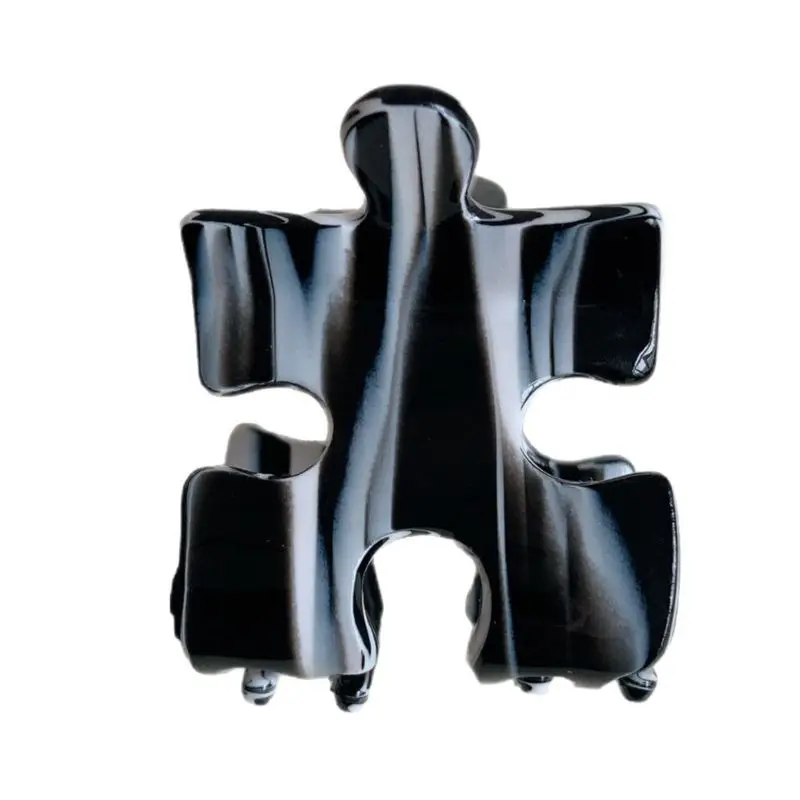 1 Stück neue Haarspange im koreanischen Stil, puzzleförmiger Greifer, kleiner Hai-Clip, High-End-Blockgreifer – Detail 4