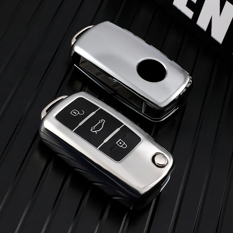Car Key Shell Key Cover Case Holder Keychain for VW Volkswagen Polo Golf Passat Beetle Caddy T5 Up Eos Tiguan Jetta for Skoda Octavia A5