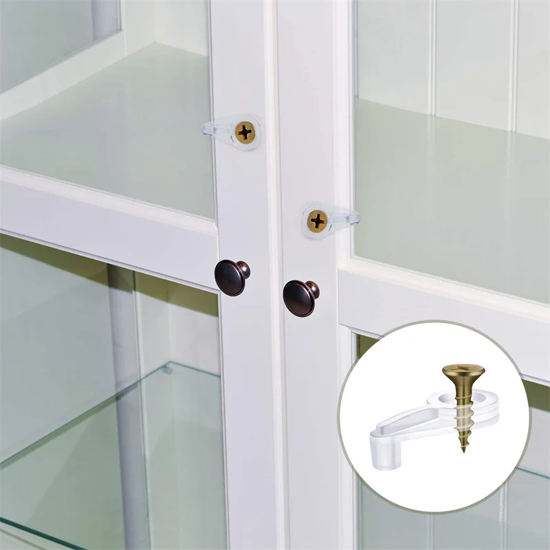 10Pcs Glass Retainer Clips Kit With Screws Different Styles Transparent Plastic Mirror Clip For Fixing Glass Bathroom Windows
