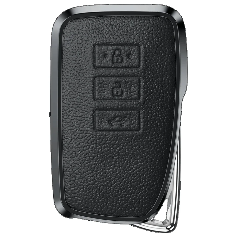 Premium Alloy Leather Car Key Case Cover - 3 Button Styling Accessory