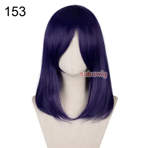 Bubuwig Synthetic Hair Over 100 Colors Fashion Classic 40cm Long Straight Anime Cosplay Wigs Pure Color Black Wig Heat Resistant - Image 24
