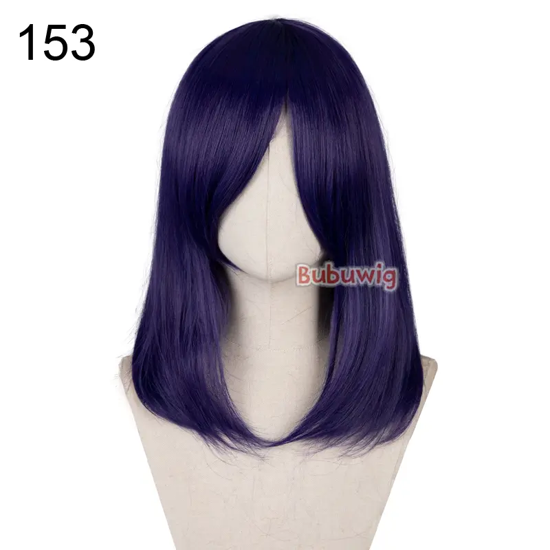 Bubuwig Synthetic Hair Over 100 Colors Fashion Classic 40cm Long Straight Anime Cosplay Wigs Pure Color Black Wig Heat Resistant - Image 24