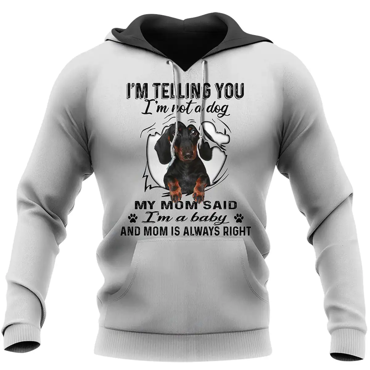

Newest Long sleeve Hoodie Mom Said-I'm A Baby 3D All Over Printed Casual Unisex Harajuku Zipper Pullover/Sweatshirt Tops