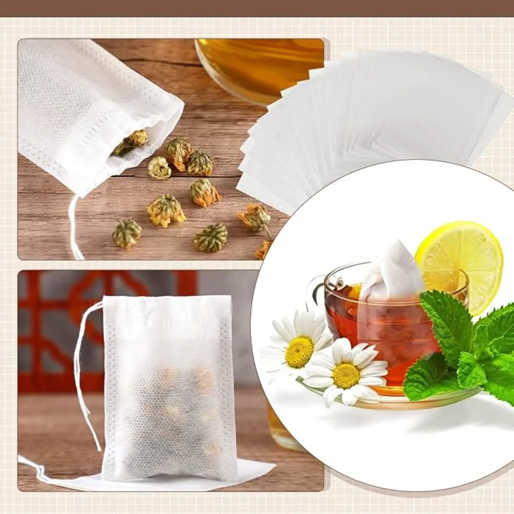 Disposable Non-woven Drawstring Filter Bags For Loose Herb Tea_voghion.com
