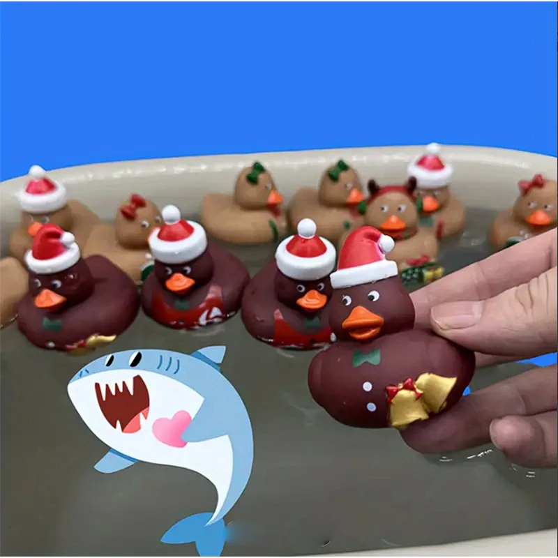 Christmas Gingerbread Man Rubber Duckies Toys Gingerbread Man Theme Party Decor Small Funny Rubber Ducks for Xmas 3