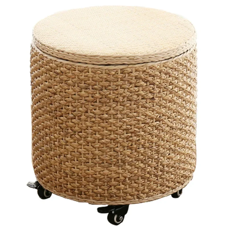 

European-style simple rattan storage stool,