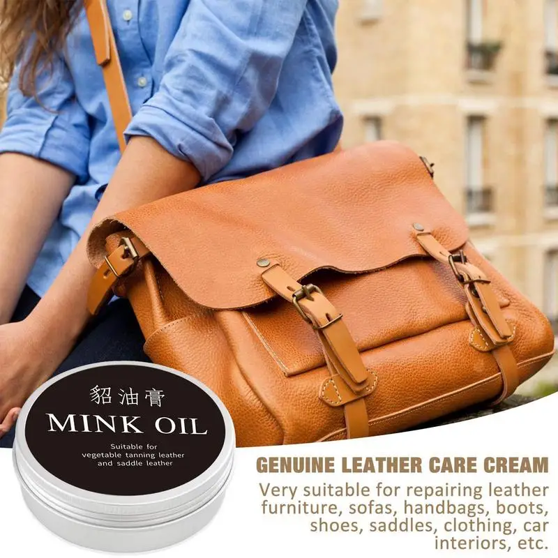 1pc 15g/30G/50G/100G/250G Mink Oil Cream For Leather Shoes Bags Leather Care Cream Leather Maintenance Cream Refurbishing Paste