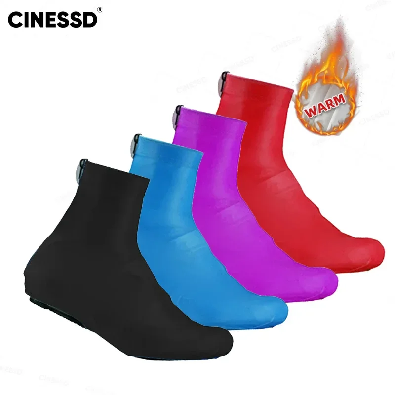 SolidcolorWinterWarmBicycleShoeCoverCubreCiclismoMensWool