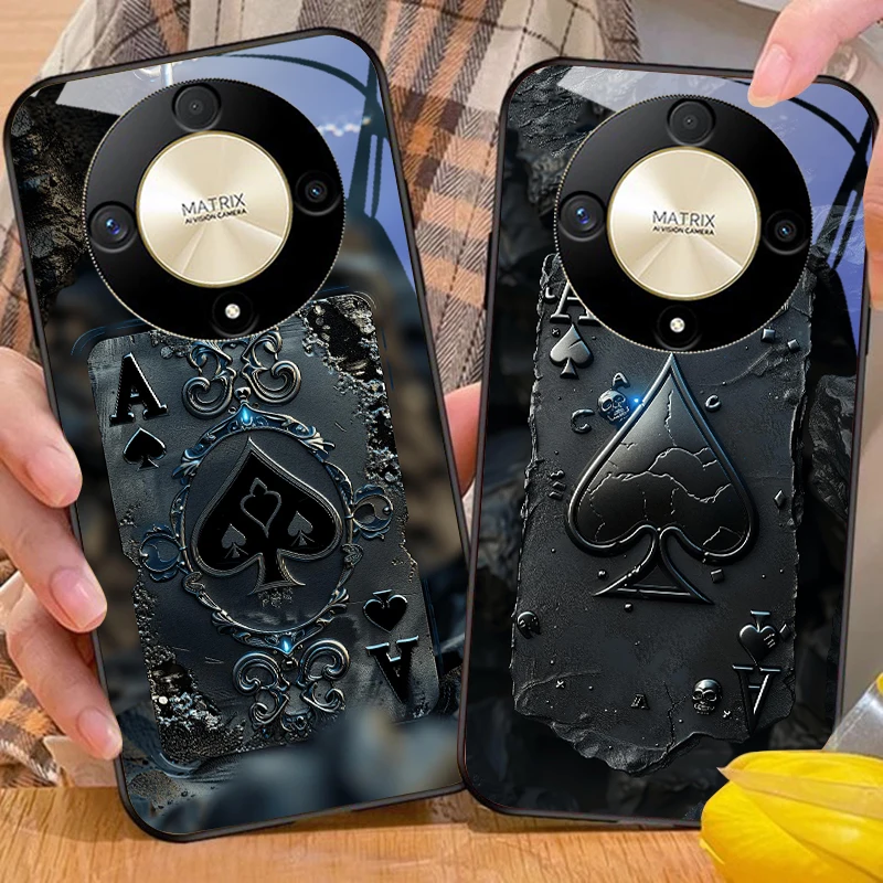 Skeleton Pendant Tempered Glass Phone Case