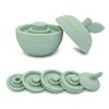 WOLIFE 5Pcs/Set Silicone Building Block Baby Silicone Teether Apple Pear Soft Block Educational Montessori Toys Stacking Blocks 4