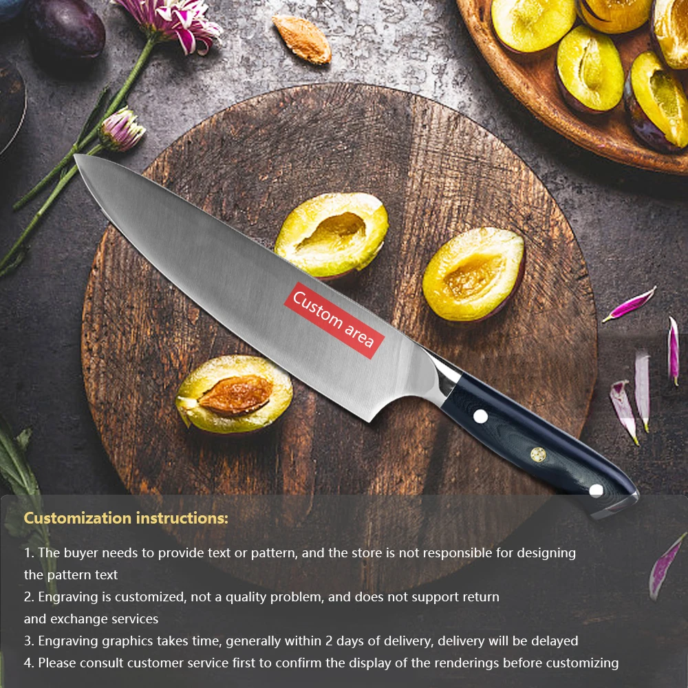 Chef's Knife 8 | Red G10 Handle | Phantom Series | Dalstrong