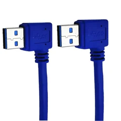 Right Angle USB 3.0 Type A Male to Male Data Extension Cable, 30cm, 5Gbps - 0.3m (Right to Right)