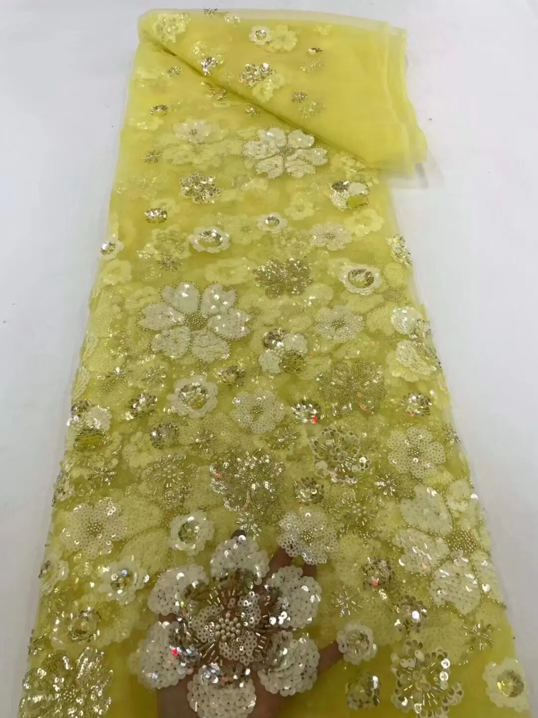 

Французская фатиновая кружевная ткань с бусинами, Высококачественная африканская сетчатая кружевная ткань с блестками для вечерних платьев