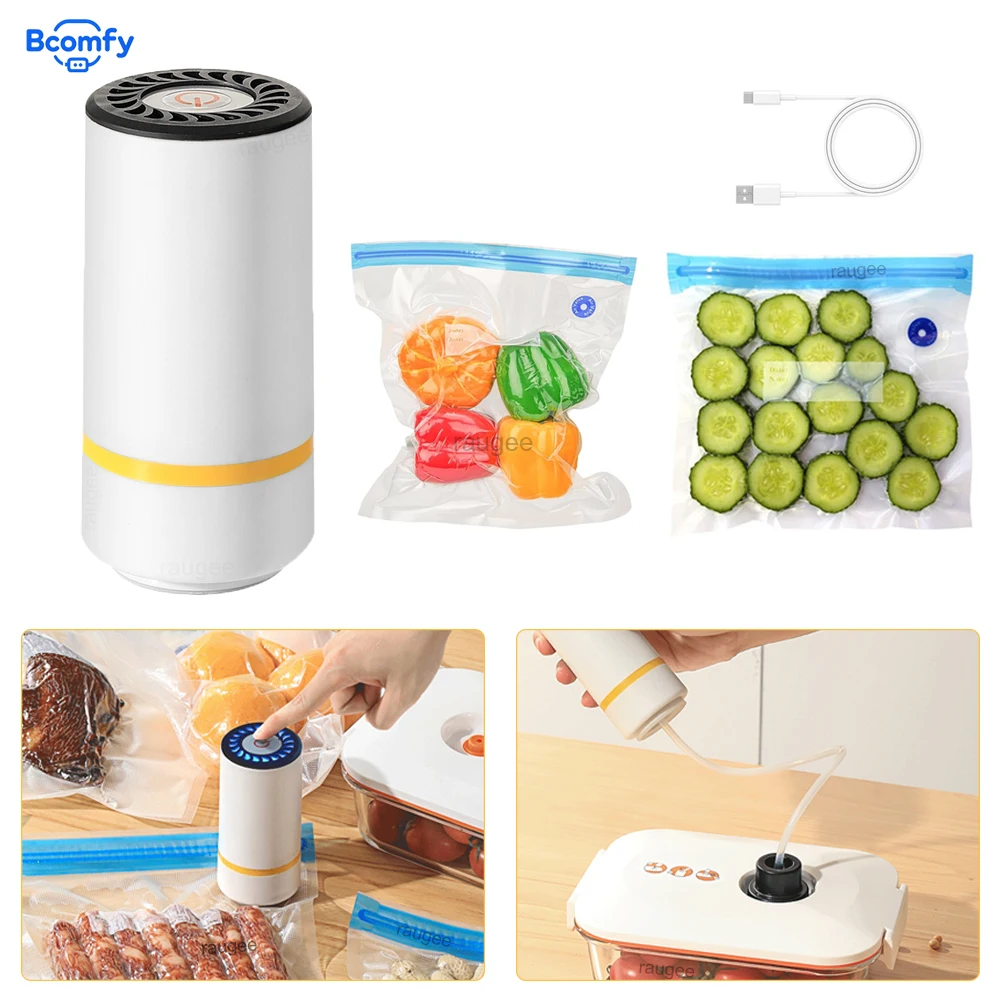 Portable Vacuum Sealer Pump Electric Handheld Vacuum Sealing Pump Rechargeable Mini Small Vacuum Sealer Pump for Food Storage