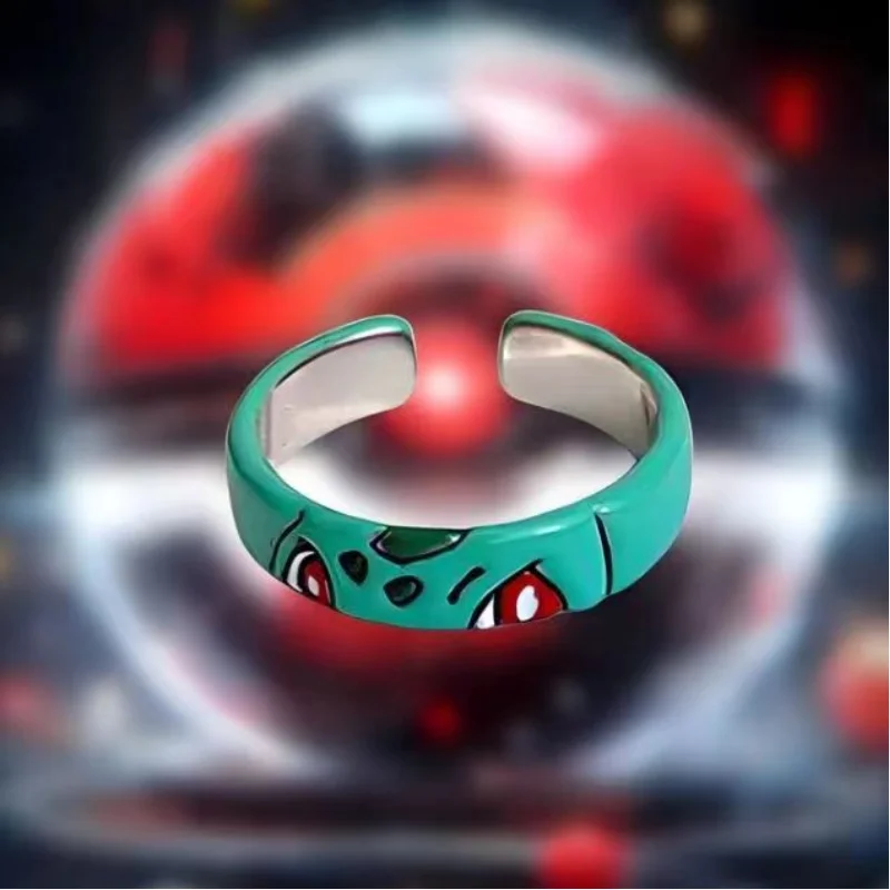 

Pokemon Bulbasaur Gengar Adjustable Ring Jewelry Cartoon Anime Teen Couple High-Looking Fashion Ring Peripheral Birthday Gift