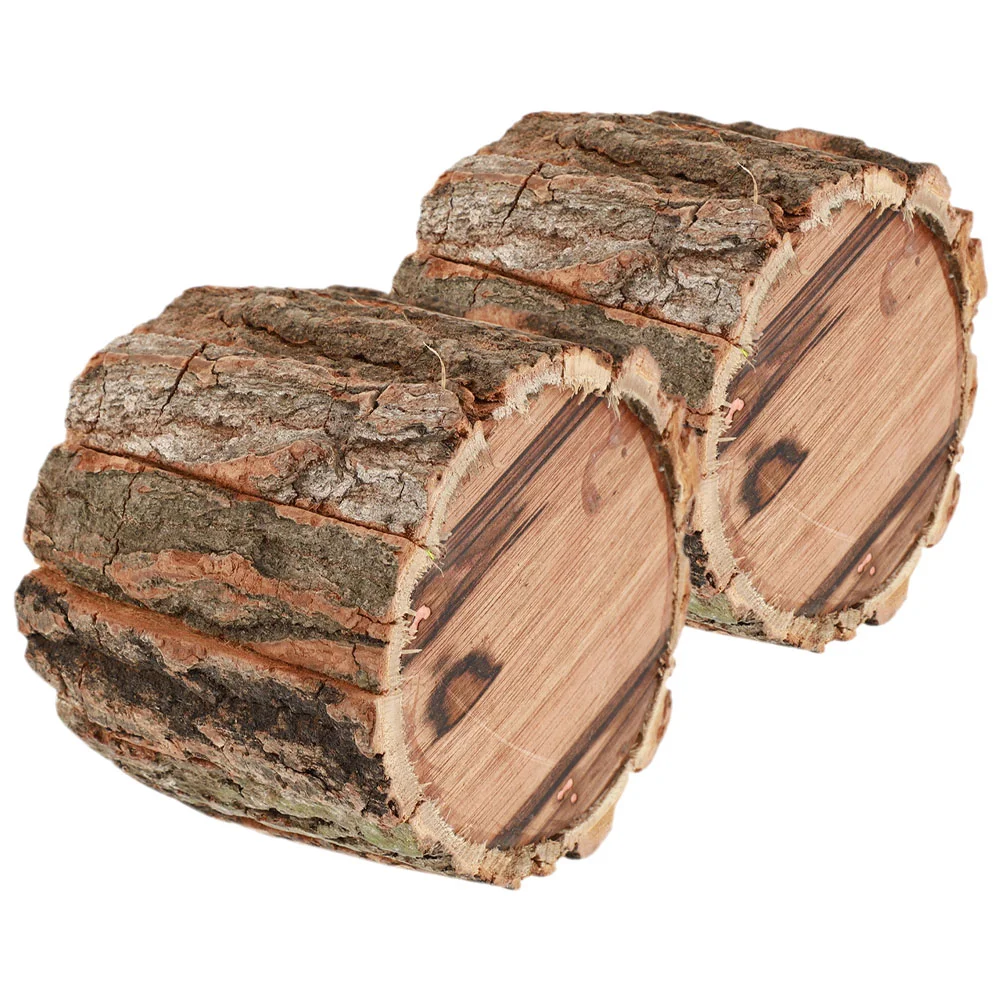 

2 Pcs Bark Flower Bucket Outdoor Planter Pots Decorative for Plant Saucers For Outdoors Indoor Container