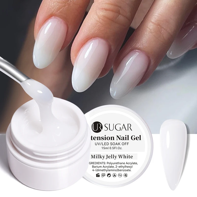 Ur Sugar Milky White Clear Pink Color 15ml Jelly Extension Nail Gel Polish Soak Off Uv Led Gel Varnish Manicure Tips Tools - Nail Gel - AliExpress