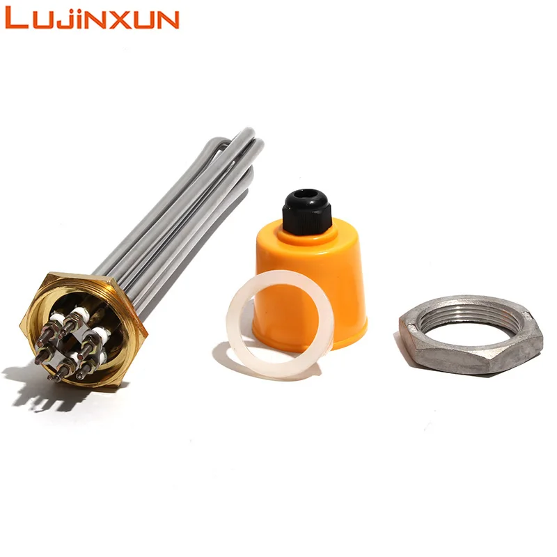 Lujinxun 220V/380V Water Tank DN40/1.5 Heating Element  3KW/4.5KW/6KW/9KW/12KW Electrical Immersion Heaters 201SS 8mm Tube -  AliExpress