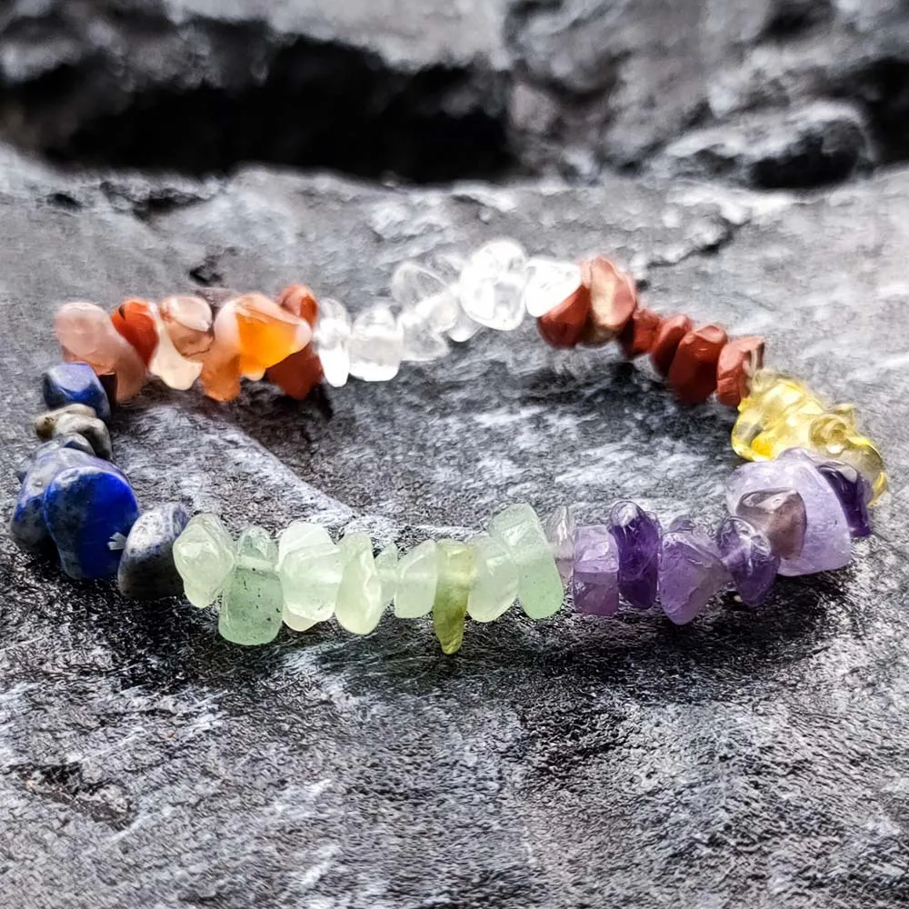 Seven Chakra Crystal Necklace for Women, Natural Gemstone Jewelry