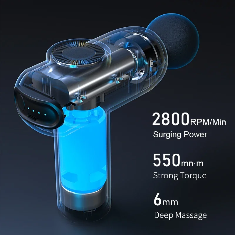 Fascia Gun,Powerful Massage Gun Fascia Gun Massager Depth Adjustable Gears Body Pains Relief Relaxation Fitness Tool Protable