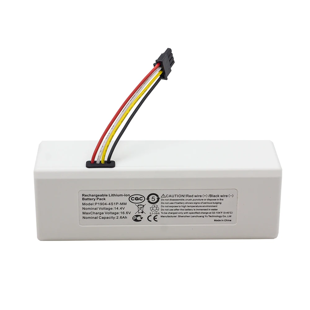 14.4V 2600mah P1904-4S1P-MM Battery 1 For Xiaomi Mijia 1C STYTJ01ZHM Robot Vacuum Mop Cleaner Accessories Parts For power tool battery rechargeable lithium batteries