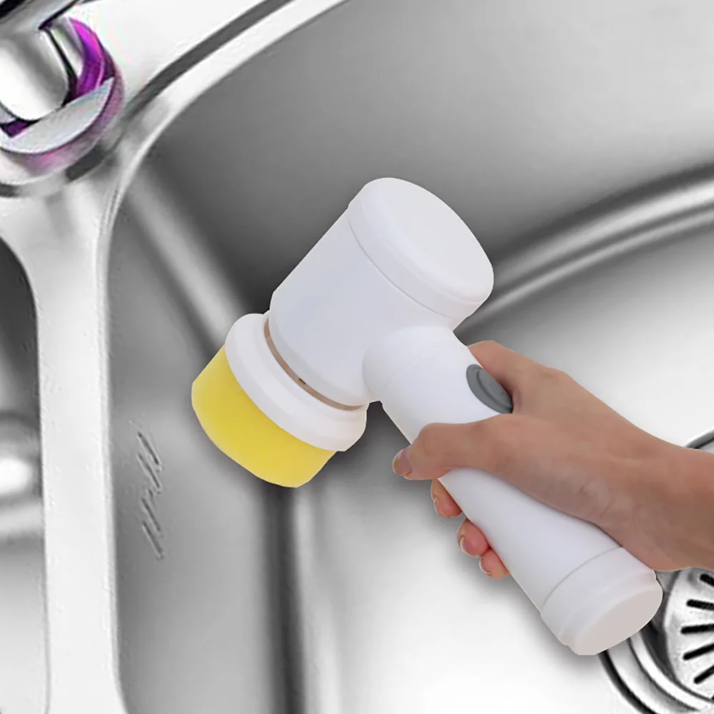 

Handheld Bathtub Brush Kitchen Bathroom Sink Cleaning Tool 3 Brush Head Efficient Cleaning Toilet Tub Electric Brush