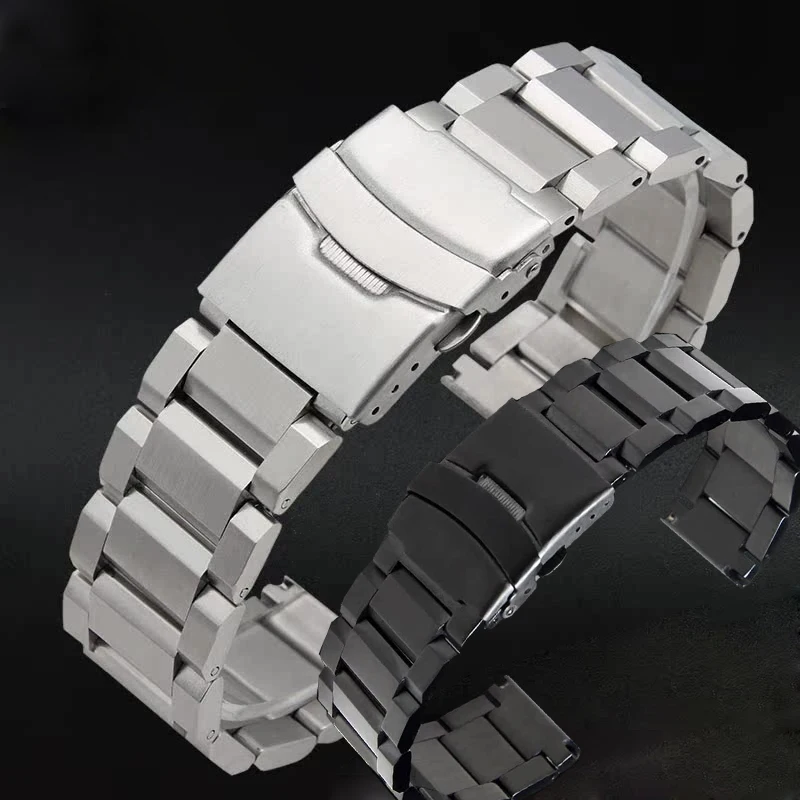 Cinturino Universale In Acciaio Inossidabile Solido Per Tissot Hamilton Timex Citizen Watch Chain 20Mm 22Mm 24Mm Cinturino Con Fibbia Di Sicurezza In 