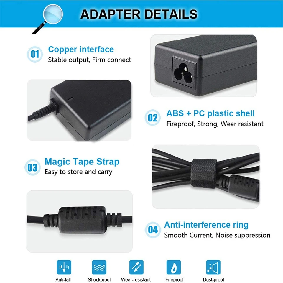 19v 3.42a 65w Ac Cargador Compatible Con Toshiba Satellite Pa3714u 1aca